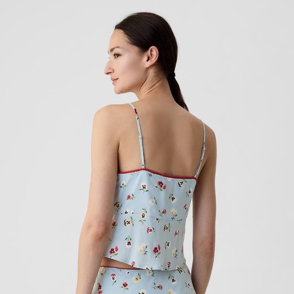 NWT Gap x DÔEN Cropped Floral Coquette Cami Women’s Medium - Picture 4 of 9